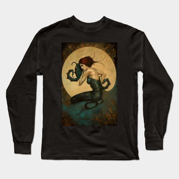 Scorpio the Scorpion Zodiac Illustration Long Sleeve T-Shirt by YeCurisoityShoppe